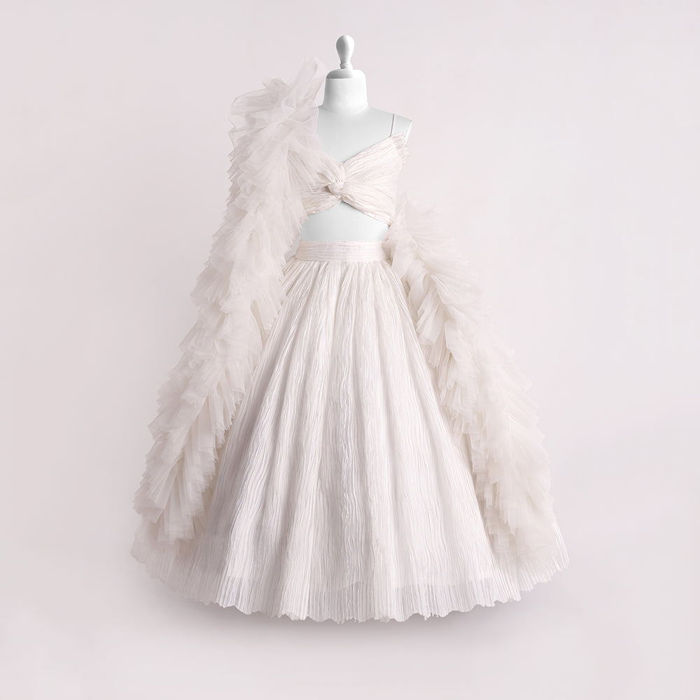 Butterfly lahenga with ruffled dupatta