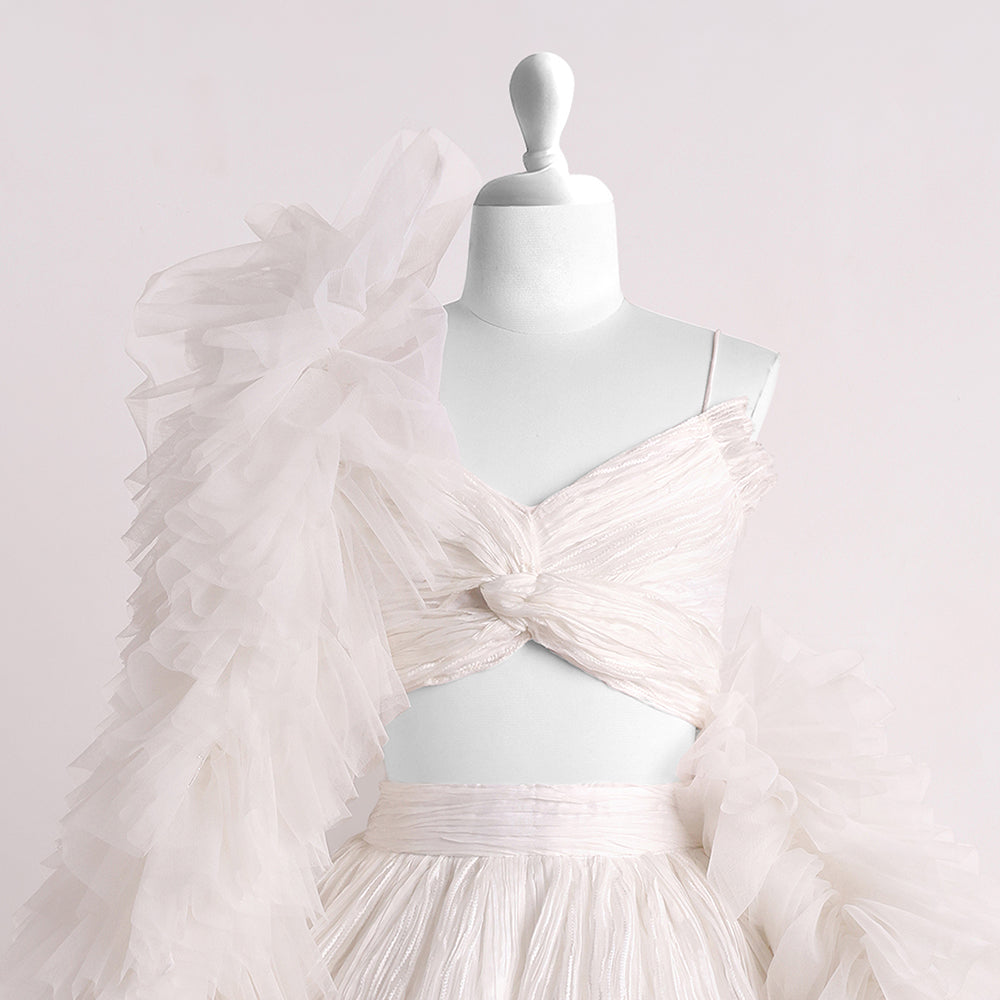 Butterfly lahenga with ruffled dupatta