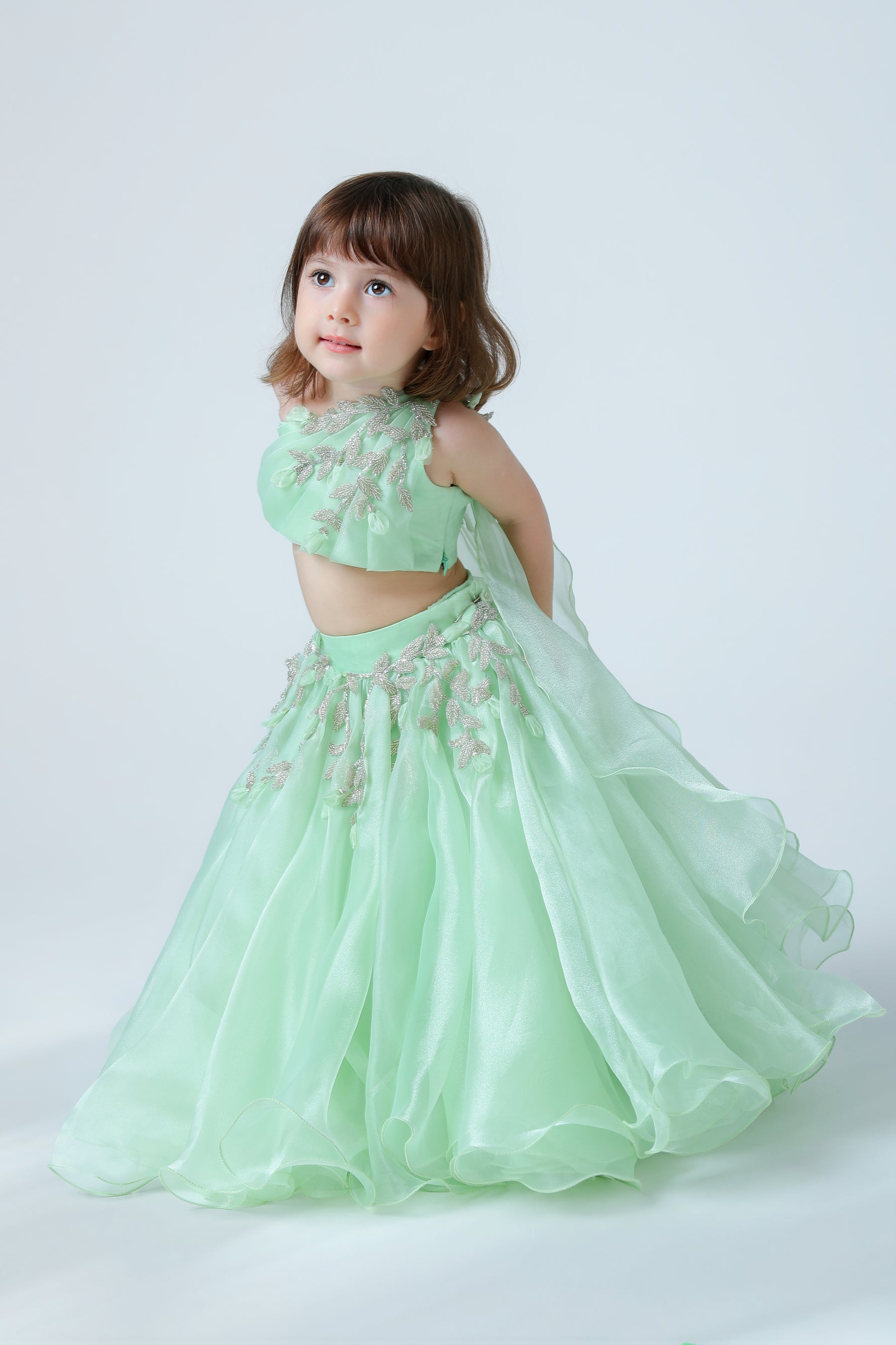 PETAL GREEN LEHENGA