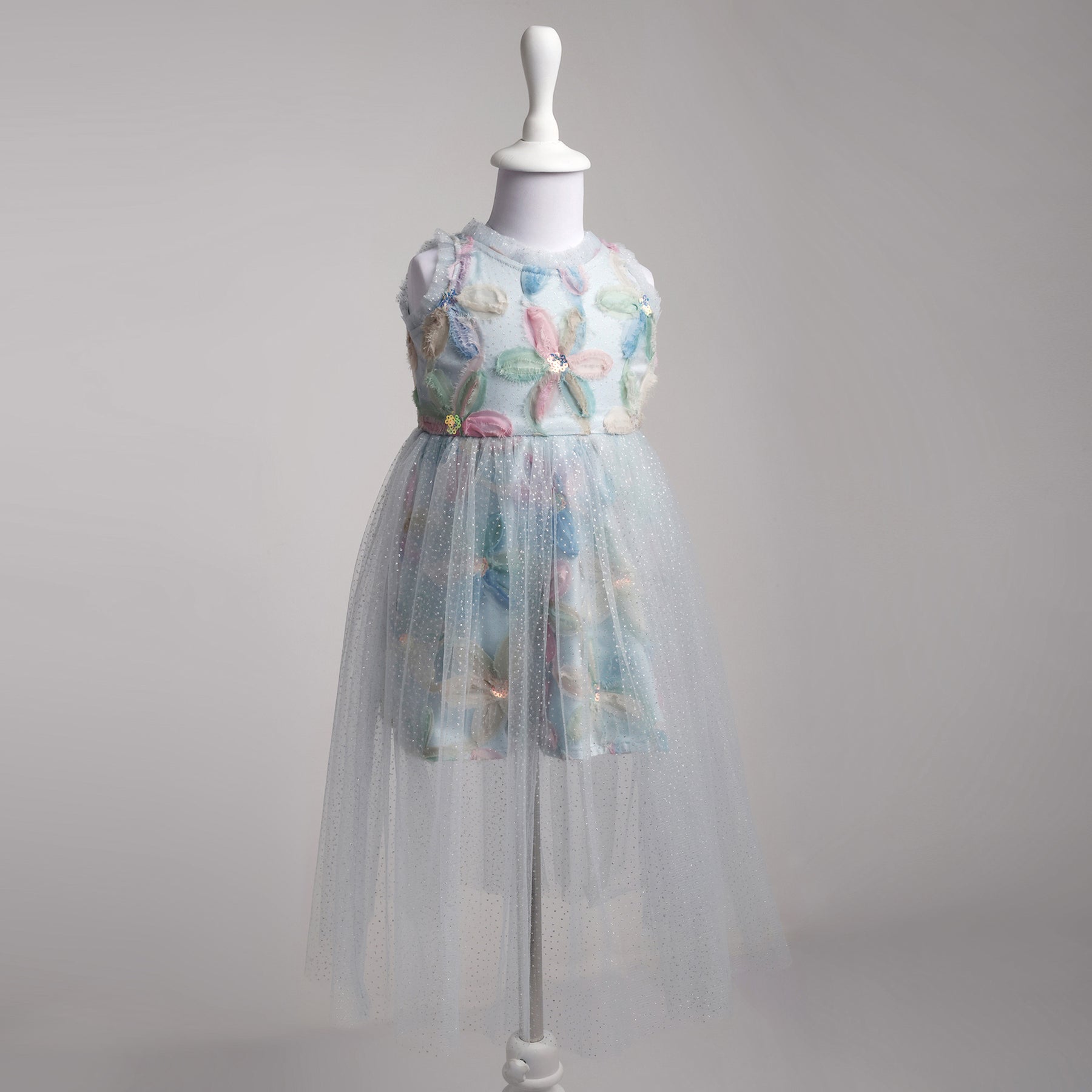 Blue Multicolour Short Dress